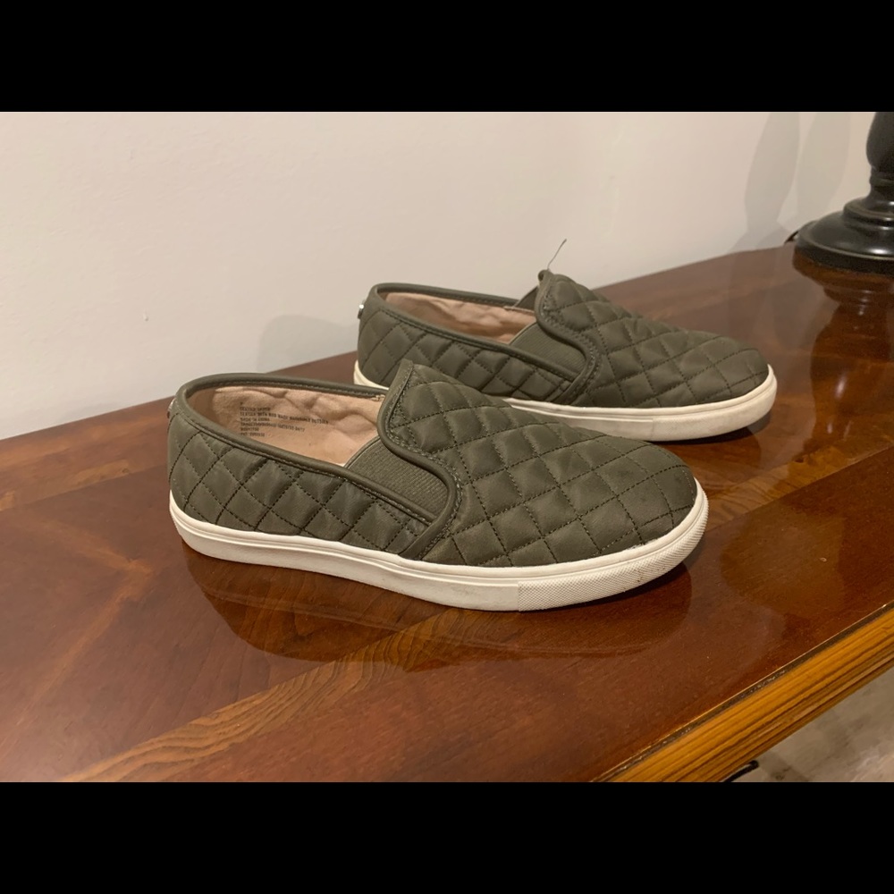 Olive Green Slip-on Shoes